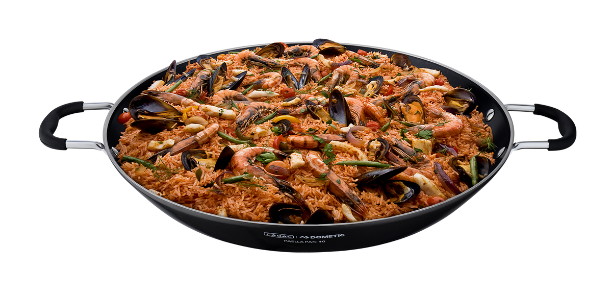 Padella per paella Cadac GreenGrill misura 40 – in uso