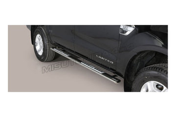 Protezioni laterali Design Ford Ranger Double Cab 2016–2018 Inox lucido