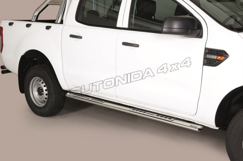 Pedane laterali Ford Ranger Double Cab 2019–2022 DSP/295/IX inox lucido