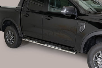 Protezioni laterali Design Ford Ranger Double Cab dal 2023 Inox lucido