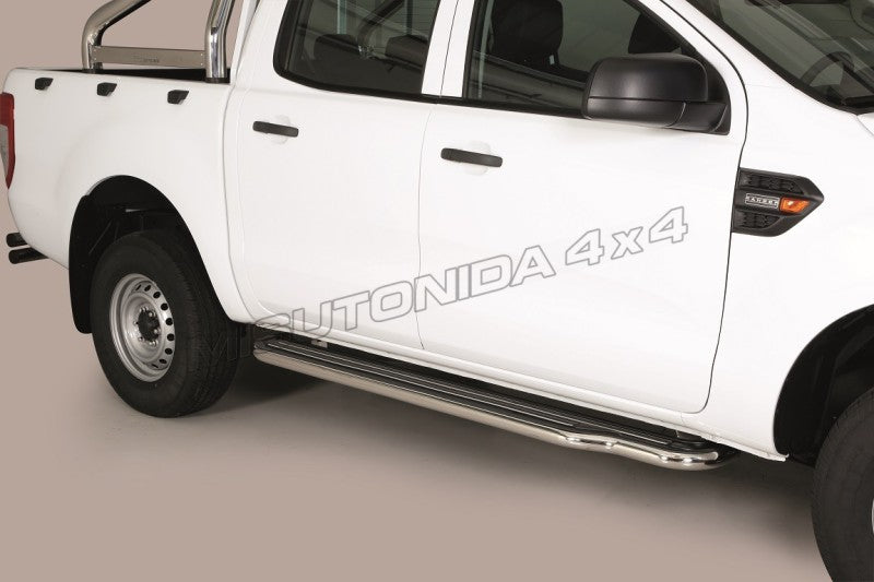 Pedane laterali Ford Ranger Double Cab 2019–2022 Misutonida P/295/IX inox lucido