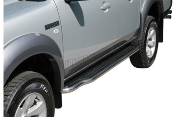 Pedane laterali extra lunghe Ford Ranger Double Cab 2007–2009 Inox lucido