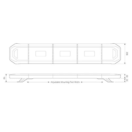 ElectraQuip - Barre luminose a LED | R65| 1103 mm | Modulo finale lucido | 10-30v|