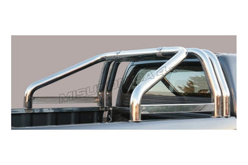 Roll Bar con scritta traforata Ford Ranger Double Cab 2016–2018 Inox lucido Ø76 mm (RLSS/K/3295/IX)