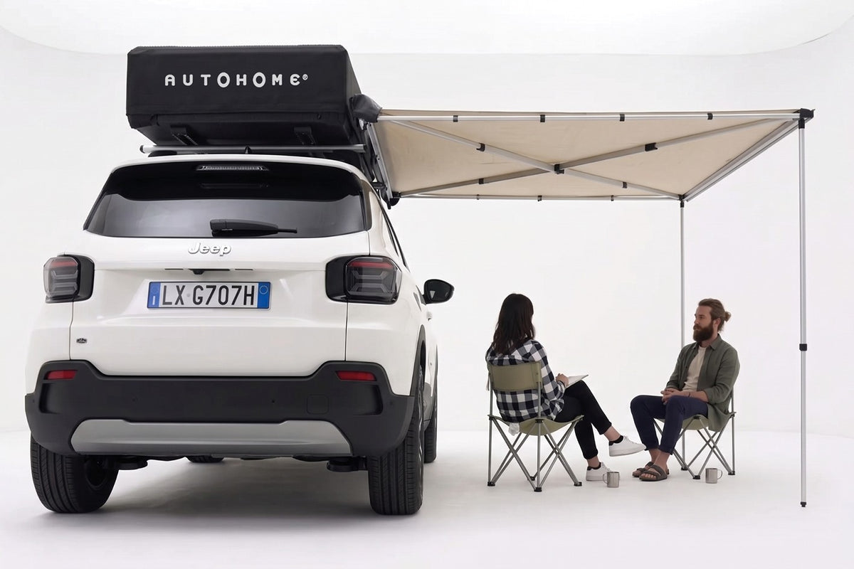 Rolling Top Soft AutoHome – versione Air-Camping/Overland, vista frontale