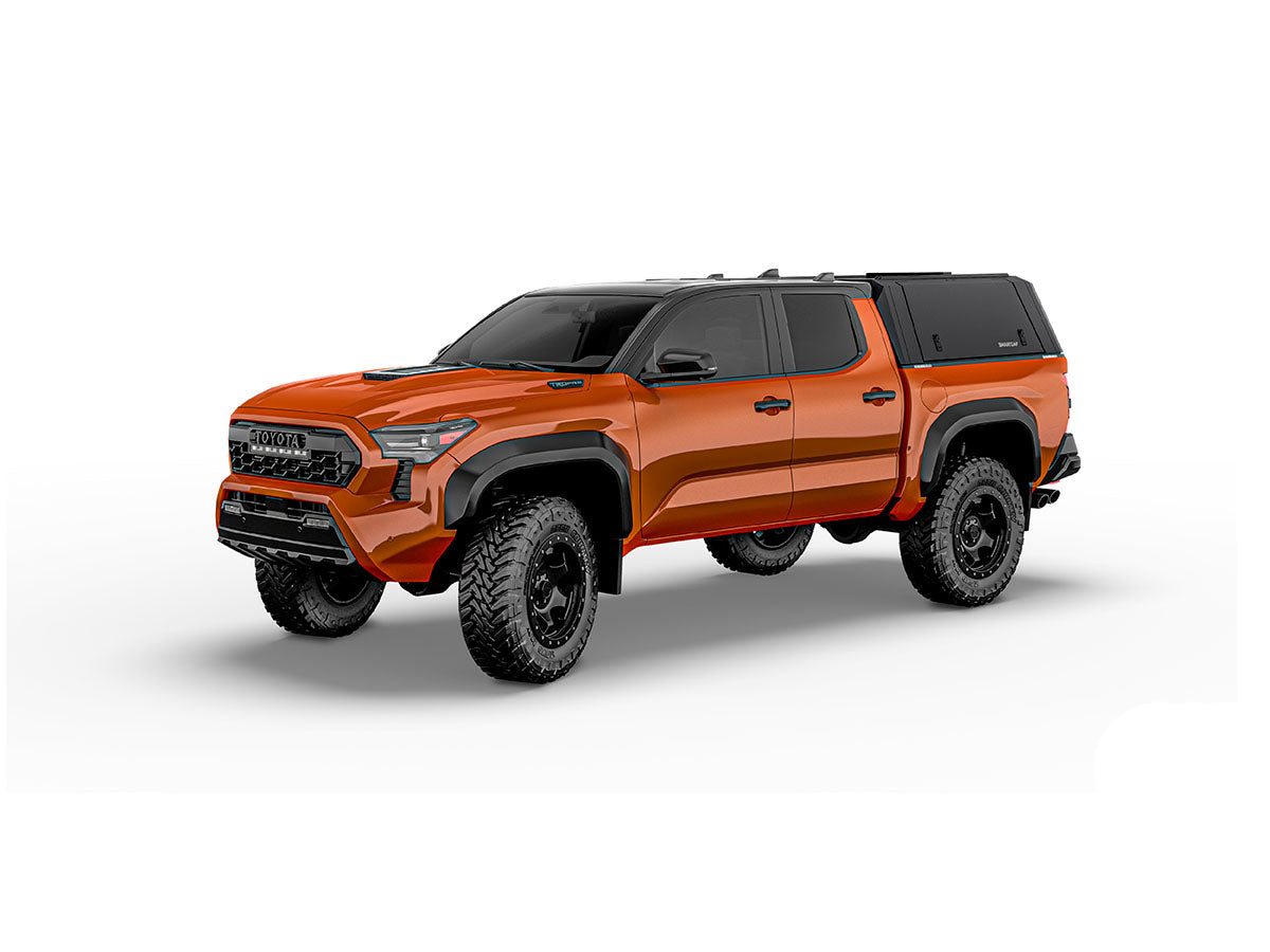 Hard top RSI SmartCap EVOa Adventure per Toyota Tacoma 2024+ Short Bed 5', vista anteriore 3/4 su sfondo bianco