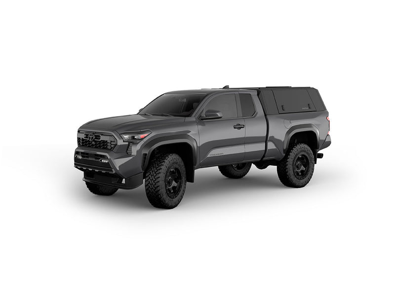 Hard top RSI SmartCap EVOa Adventure per Toyota Tacoma 2024+ Standard Bed 6', vista anteriore 3/4 su sfondo bianco