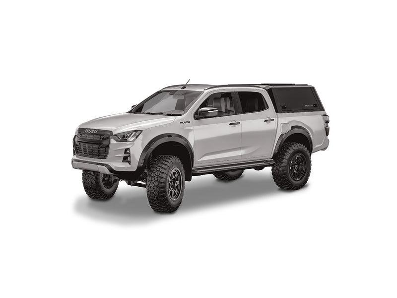 Hard top RSI SmartCap EVOc Commercial per Isuzu D-Max 2020+ Double Cab, vista anteriore 3/4 su sfondo bianco
