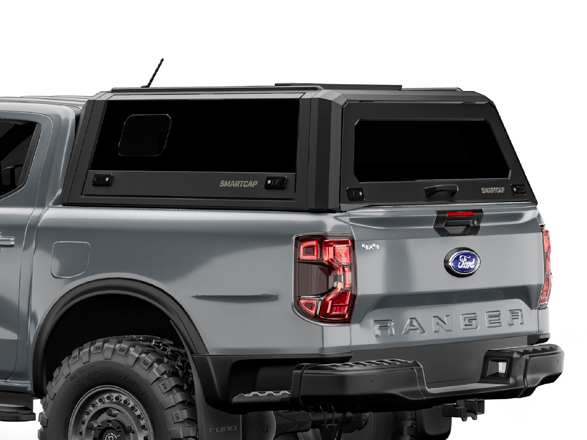 Hard top RSI SmartCap EVOs Sport per Ford Ranger 2023+ Double Cab, vista posteriore 3/4 ravvicinata