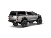 Hard top RSI SmartCap EVOs Sport per Isuzu D-Max 2020+ Double Cab, vista posteriore 3/4 lato destro su sfondo bianco