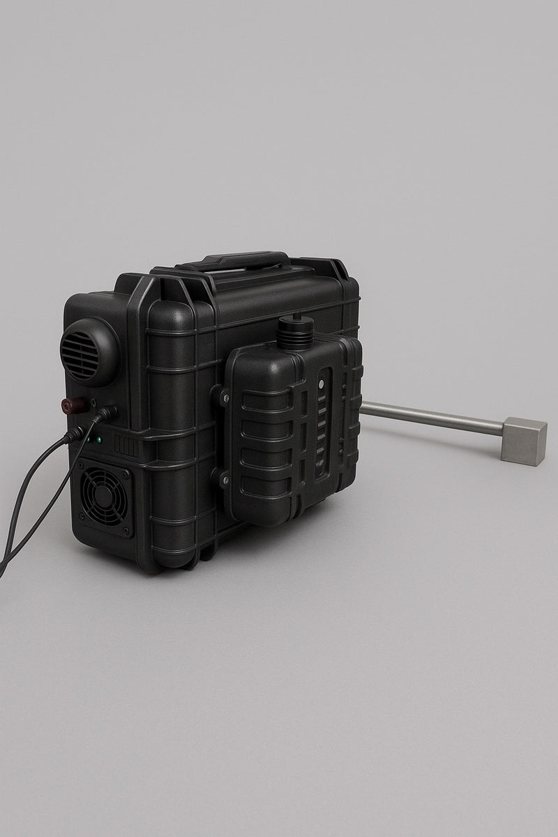 Overlanding Heat Riscaldatore d'Aria diesel Tende Campeggio, compatto e ideale per camper e veicoli off-road, vista laterale.