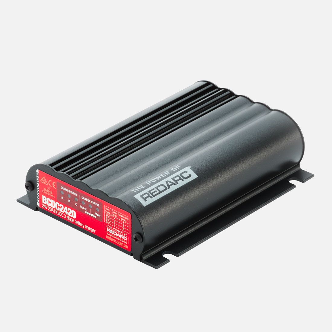 Caricatore DC-DC Redarc 24 V 20 A bassa tensione per vano motore