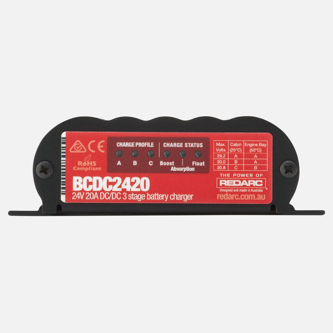 Caricatore DC-DC Redarc 24 V 20 A bassa tensione per vano motore