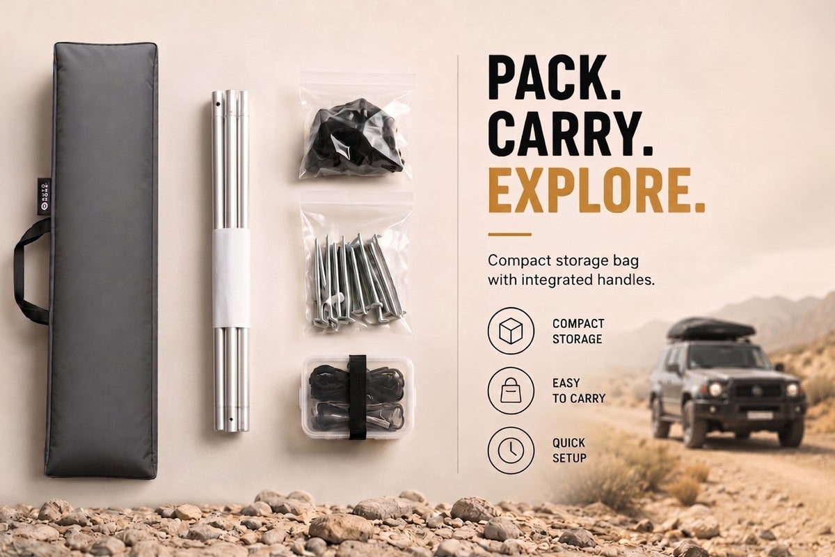 Tendalino AutoHome per Air-Camping, Overland e Nomadland – kit con sacca di trasporto