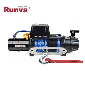 Verricello elettrico RUNVA EWB 12500 IP67, 5.670 kg, 12 V, fune sintetica e radiocomando