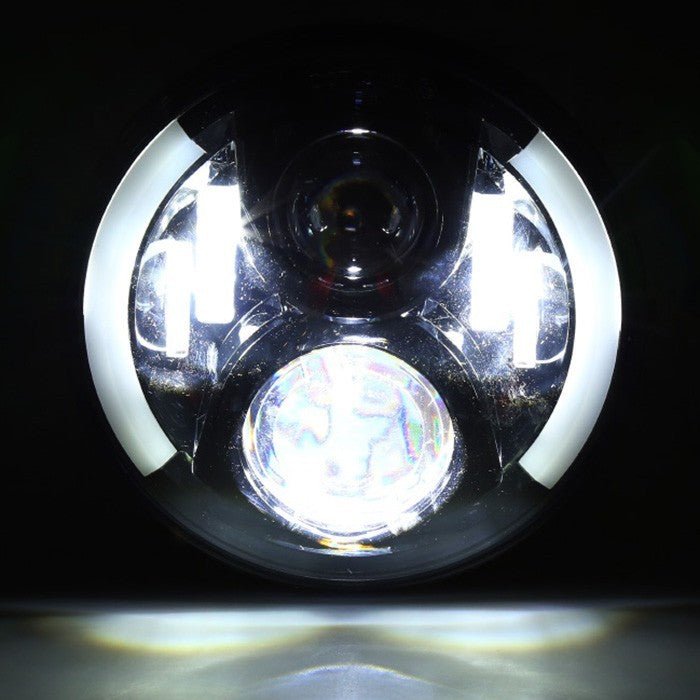 FARO A LED ANTERIORE MOTO/AUTO  (abbagliante e anabbagliante - 7 pollici)