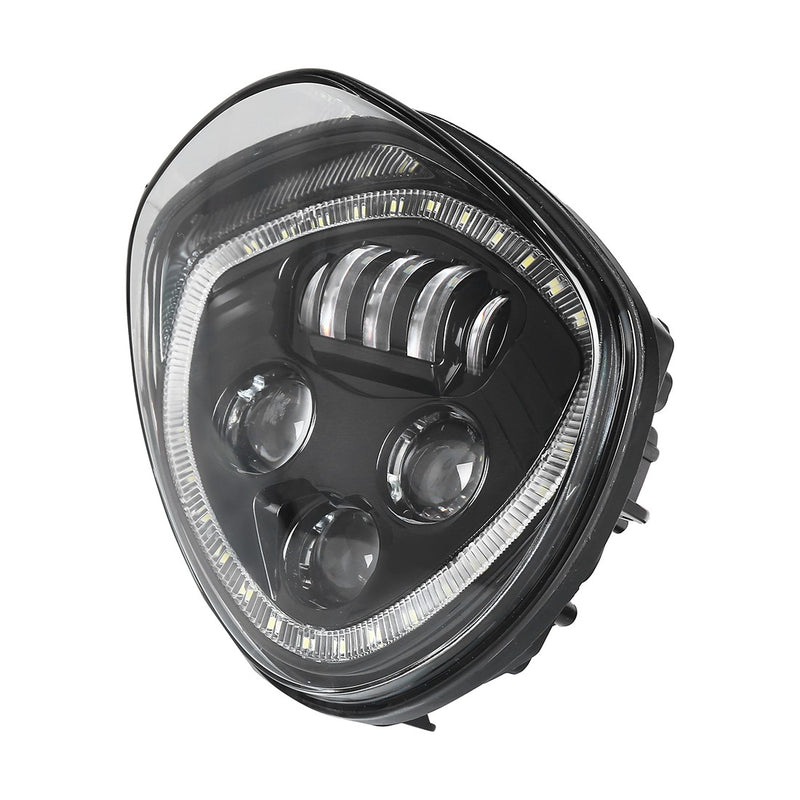 FARO A LED  ANTERIORE POLARIS VICTORY MOTO CON ANGEL EYE - VEGAS - CROMATO -