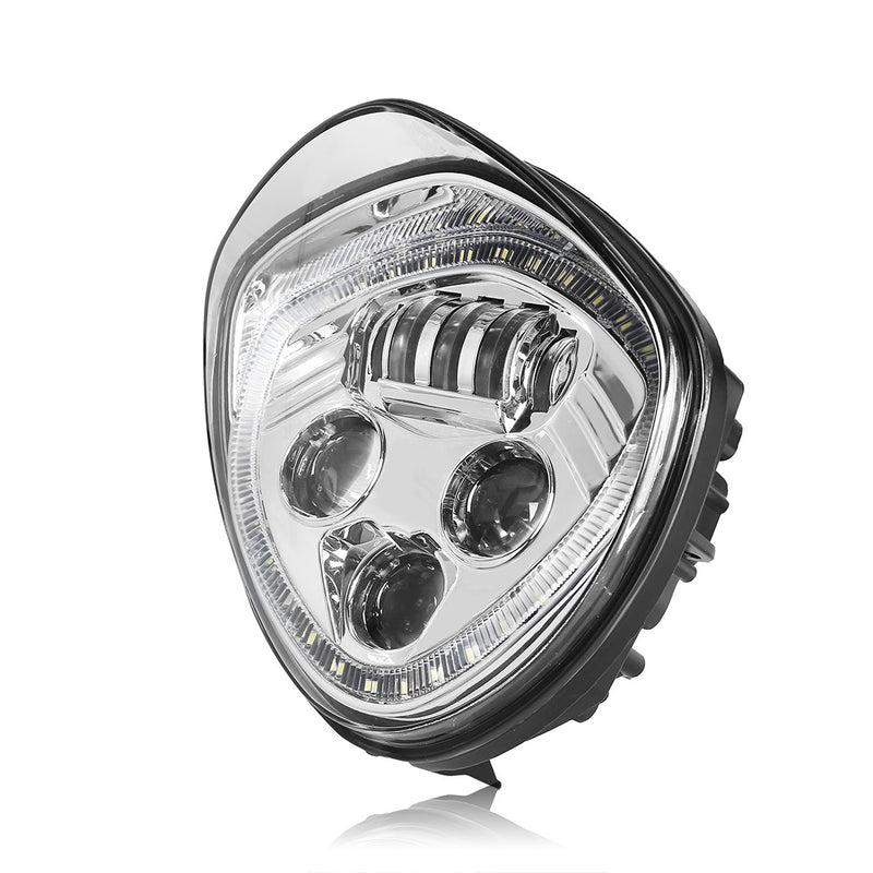 FARO A LED  ANTERIORE POLARIS VICTORY MOTO CON ANGEL EYE - VEGAS - CROMATO -