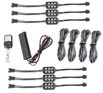 Set di 6 luci LED RGB con telecomando per auto, moto e camion