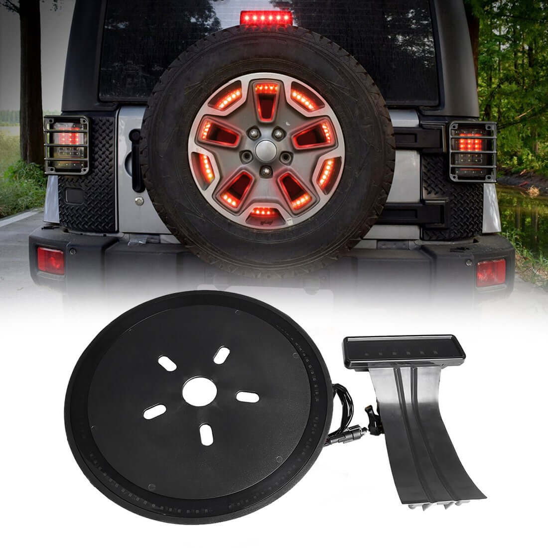 Decorazione LED ruota di scorta pneumatico per jeep wrangler 1986-2016 – immagine 2