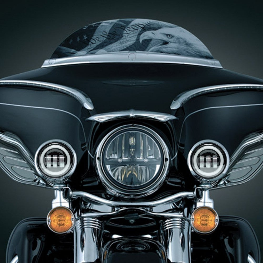 Set faretti a LED anteriori moto per nebbia harley davidson 4.5' con halo - 30W – immagine 9