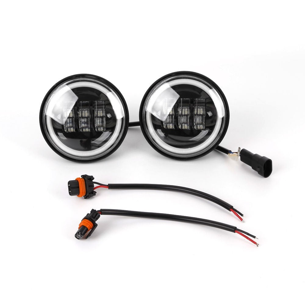 Set faretti a LED anteriori moto per nebbia harley davidson 4.5' con halo - 30W – immagine 12