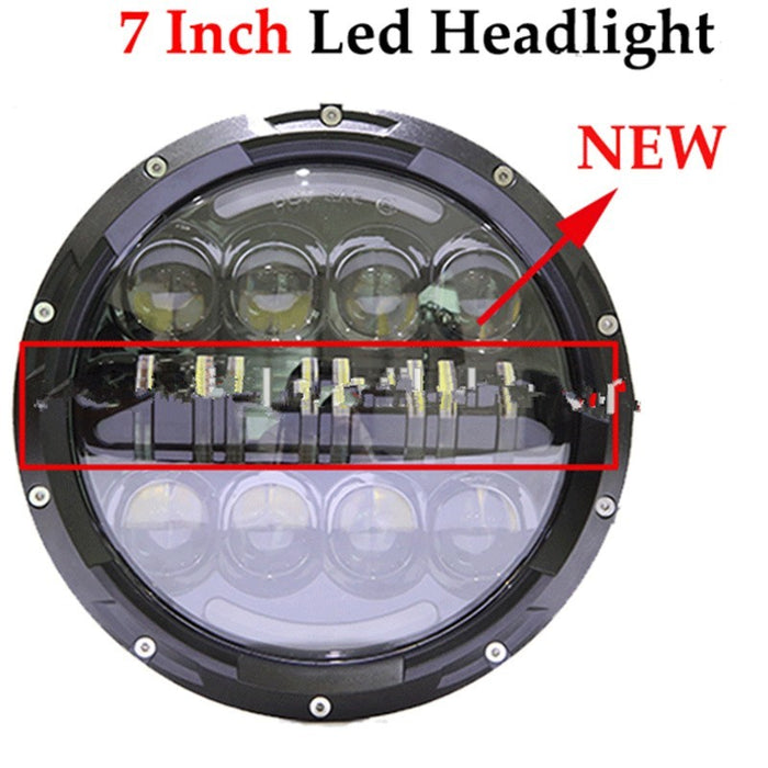 FRONT LED HEADLIGHT 7' 80W ABB./ANABB.SUITABLE FOR MOTORCYCLE/JEEP