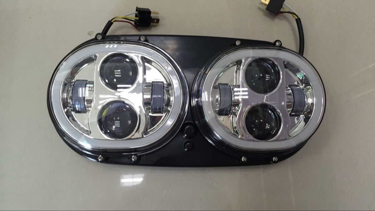 Faro LED anteriore moto - road glide - harley davidson - cromato