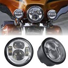 SET FARETTI LED ANTERIORI  DA 4,65" - PER FAT BOB  - CROMATO -