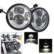 SET FARETTI LED ANTERIORI  DA 4,65" - PER FAT BOB  - CROMATO -