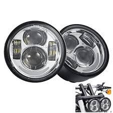SET FARETTI LED ANTERIORI  DA 4,65" - PER FAT BOB  - CROMATO -