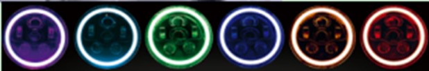 FARO DELANTERO LED 7" CON HALO Y RGB PARA MOTO Y COCHE - CROMADO -