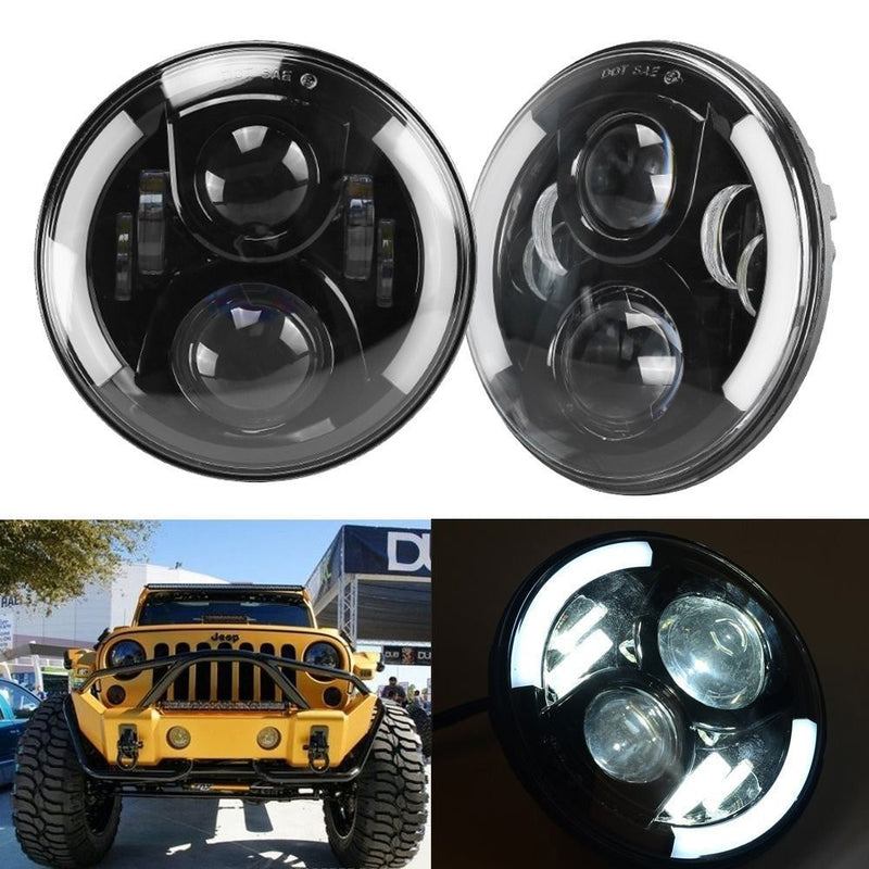 FARO A LED ANTERIORE MOTO/AUTO  (abbagliante e anabbagliante - 7 pollici)