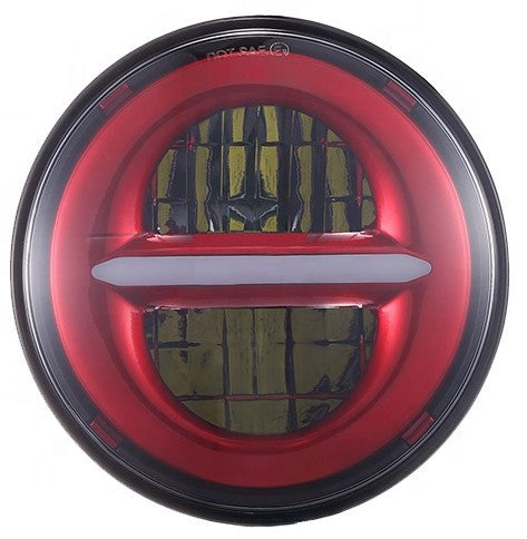 Faro LED 5,75" housing con posizione sfondo rosso