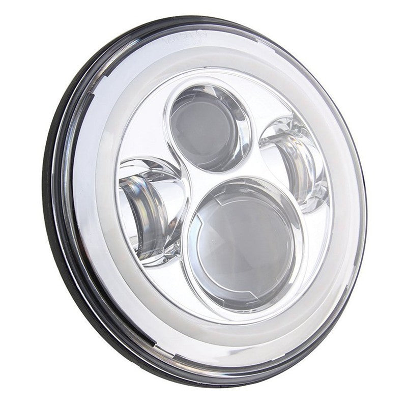 7" LED HEADLIGHT SET WITH HALO AND RGB - CHROME -