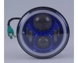 Faro LED anteriore 5,75"per motocicletta e auto con halo - sfondo blu