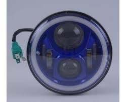 5.75" LED HEADLIGHT FOR MOTORCYCLE AND CARS with Halo - blue background