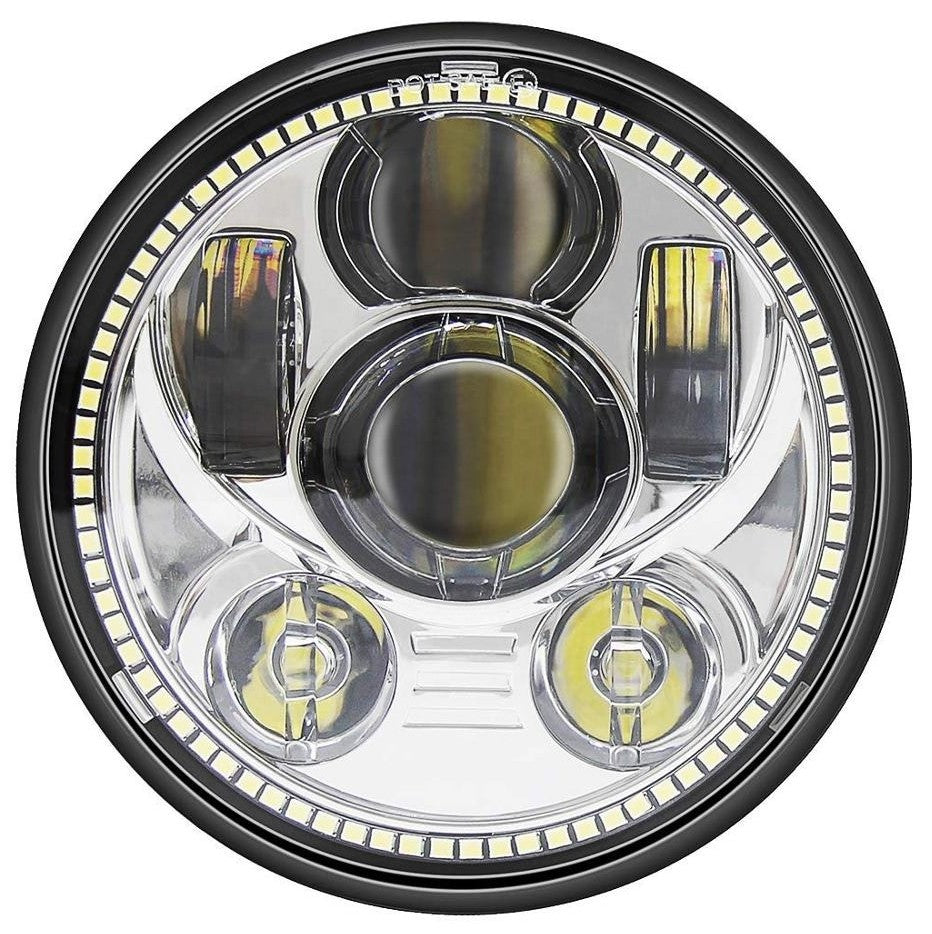 Faro LED 5.75" thor con halo sfondo cromato
