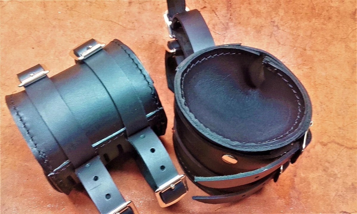 Rullo "pach" in cuoio porta attrezzi mini - 2 fibbie - nero – immagine 2