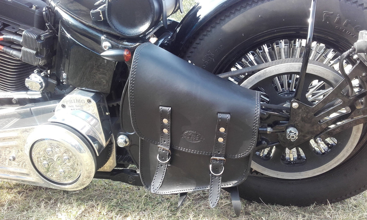 Borsa "pach" choppers laterale harley softail - cuoio - lato sinistro – immagine 3