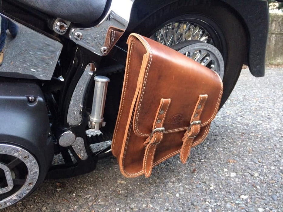 BORSA "PACH" CHOPPERS LATERALE HARLEY SOFTAIL - CUOIO - LATO SINISTRO -