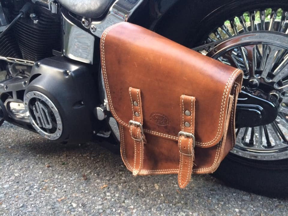 HARLEY SOFTAIL SIDE CHOPPERS "PACH" BAG - LEATHER - LEFT SIDE -