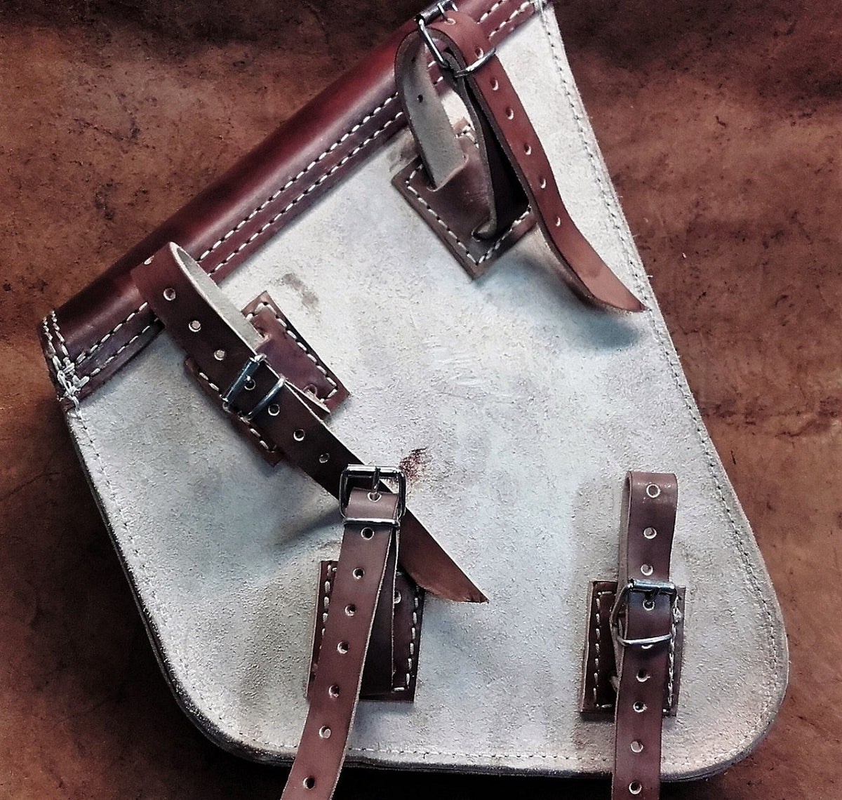 Borsa "pach" choppers laterale harley softail- cuoio – immagine 4