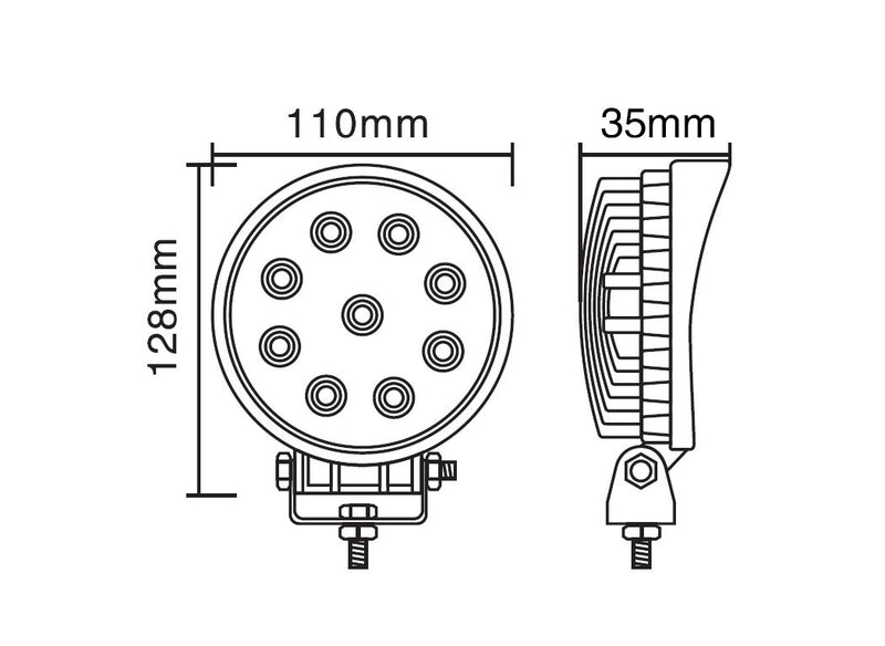 FARO LED QUADRATO PER JEEP WRANGLER 27W