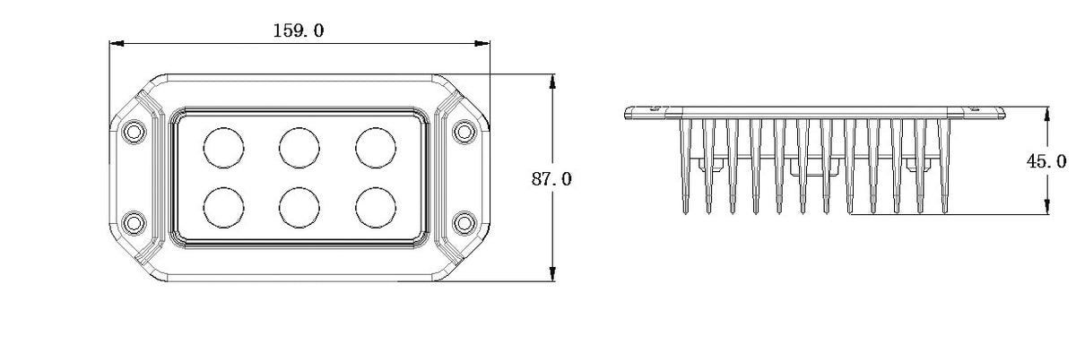 Faretto LED rettangolare 18W - working lights – immagine 2
