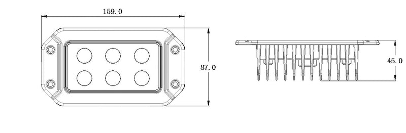 FARETTO LED RETTANGOLARE 18W - WORKING LIGHTS -