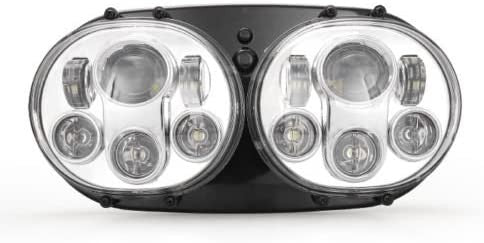 DOUBLE FRONT LED HEADLIGHT FOR HARLEY DAVIDSON ROAD GLIDE 2004-2013