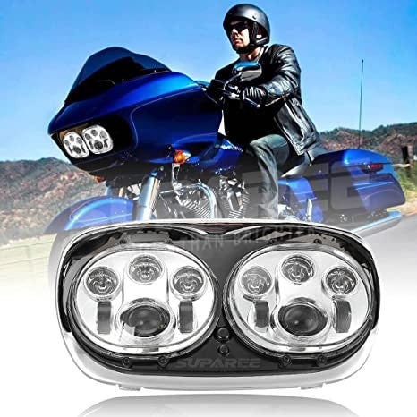 Doppio faro a LED anteriore per harley davidson road glide 2004-2013 – immagine 2