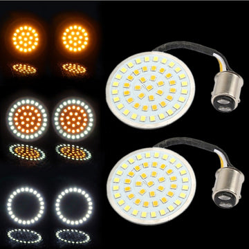 Inserto a disco frecce a LED 2 pollici per Harley-Davidson, ambra con halo rosso