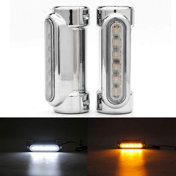 Luci LED 4,5 W per barre paramotore moto con freccia, cromate